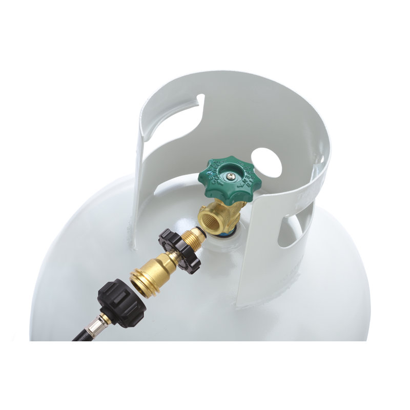 Flame King 4-Port Tee Propane Adapter POL Inlet 1/4 Inverted